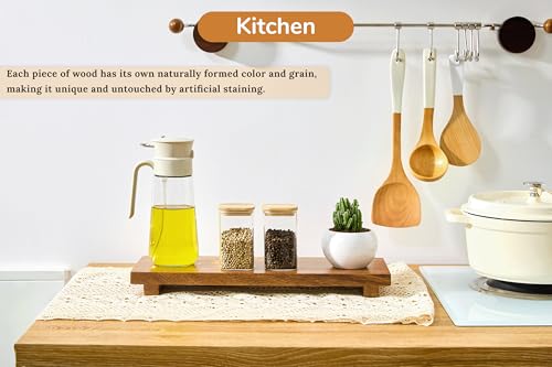 Narrow 17" Acacia Wood Riser Pedestal Stand for Kitchen Counter - size: Narrow:17"x6"
