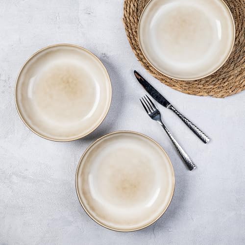 AmorArc 8.5’’ Ceramic Pasta Bowls Set of 4, 36oz Large Stoneware Bowls Set - color: Cappuccino, size: Set of 4