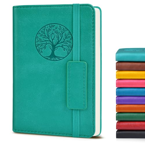 Biuwory A6 Leather Pocket Notebook, 140 Lined Pages Hardcover Small Journal - color: Blue, size: Lined-140 Pages (3.7"×5.7")