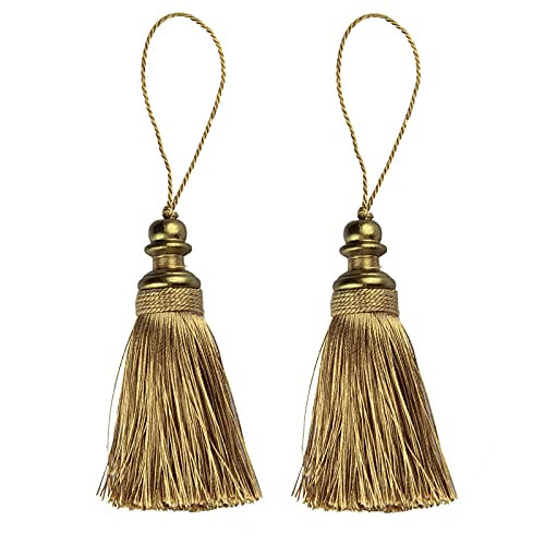 2 Pack Tassel Key Tassel with Loops for Home Decoration - color: Gold, size: 2 Pack