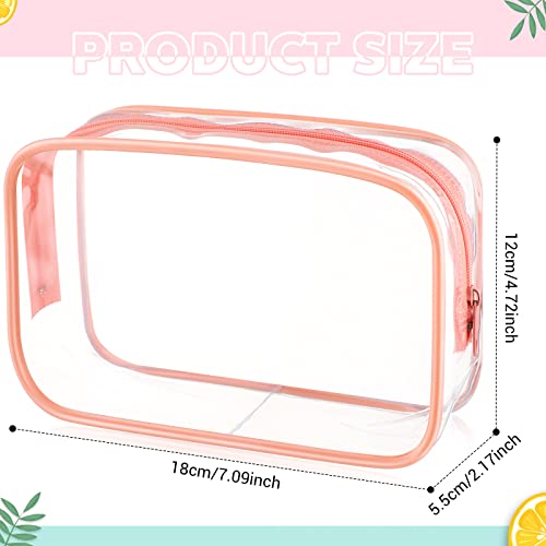 Weewooday 12 Pcs Clear Cosmetic Bags PVC Zipper,Medium,Pink - color: Pink, size: Medium