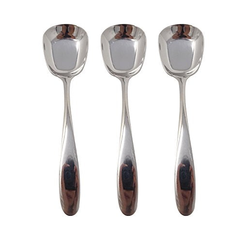 Honbay 3PCS Korean Style Thick Heavy Weight Stainless Steel Soup Spoons