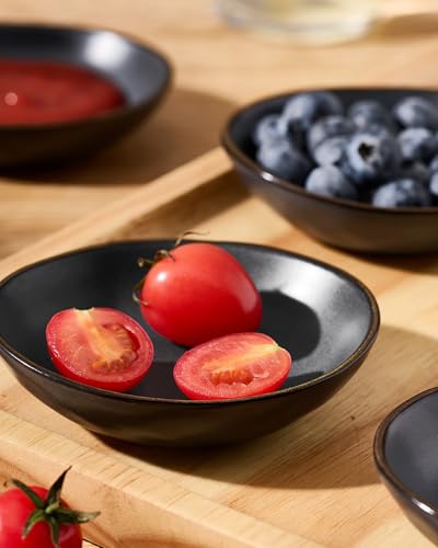 famiware Ceramic Soy Sauce Dish, 2.1oz Dipping Bowl Set of 6, Matte Black - color: Matte Black, size: 6pcs