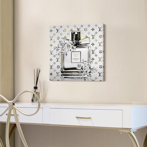 summer melody Modern White Chic Fashion Canvas Wall Art 24x24Inch - color: White, size: 24L" x 24W"
