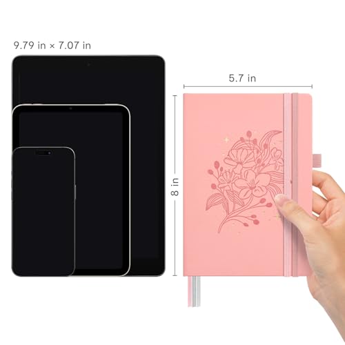 &And Per Se 365 Page Journal – A5 Hardcover Lined Notebook, One Book for the Whole Year, 100gsm Thick Paper, Numbered Pages & 3 Bookmarks, Annual Diary for Daily Writing (Blush) - color: Blush with Pattern, style: 365-Lined