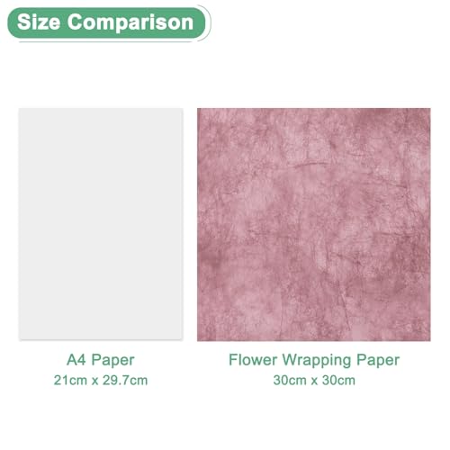 M METERXITY 152-Sheet Korean Cotton Wrapping Flower Paper, 11.8 Inch/ 30cm Waterproof Floral Wrapping Cotton Paper for Bouquets/Gift Packaging [Dark Pink] - color: Dark Pink