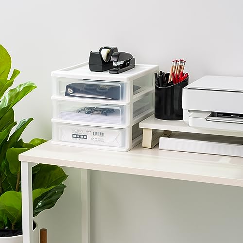 IRIS USA 3-Drawer Medium Stacking Desktop Organizer, White - color: White, style: Medium - 1 Pack