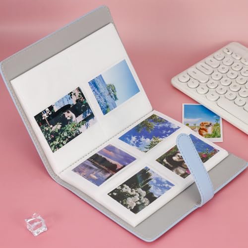 256 Pockets Photo Album for 2x3 Inch Picture, Kpop Photocard, Leather Cover, Photo Album Book Fit for Fujifilm Mini 12/11/9/8/EVO/Link/Liplay Instant Flims (Pastel Blue) - color: Pastel Blue, size: 256 Pockets