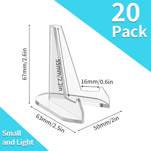 Reastar Card Display Stand, 20 Pcs Small Easel, Acrylic Card Holder, 2.7 in