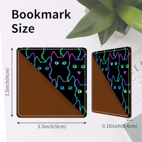 Cute Leather Bookmarks, Fun Triangle Making Corner Bookmark, Book Accessories for Reading Book Lovers, Unbreakable Page Markers for Women Men Cute Cats - color: Cute Cats