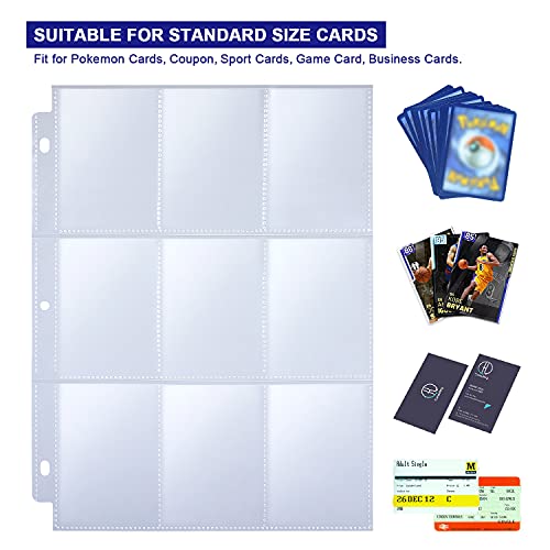 36 Pack 9 Pocket Page Protector for 3 Ring Binder, Holds 324 Cards