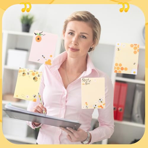 Dispowreath 24 Pcs Bee Sticky Notes with Pens Bee Themed Gifts - style: Bee