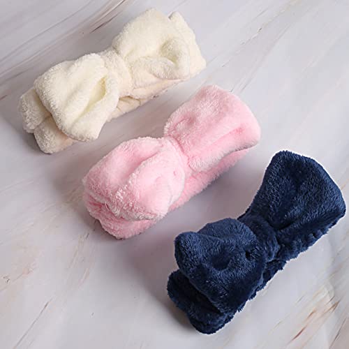 WSYUB 3Pcs Spa Headband, Makeup Headband for Washing Face - color: Pink, Yellow and Dark Blue