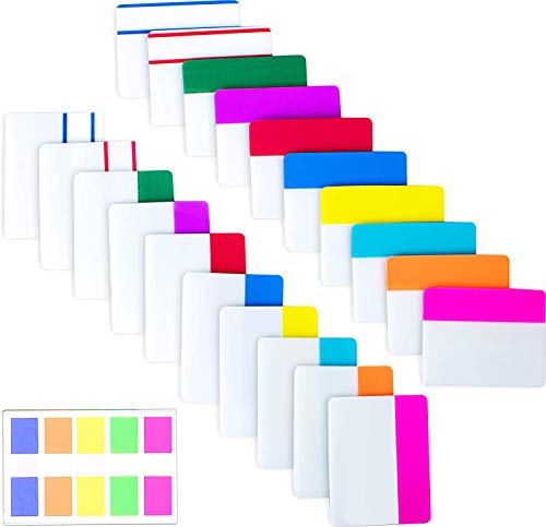 500 Pieces Tabs 2 Inch Sticky Index Tabs, Writable and Repositionable - color: Vibrant, size: 500