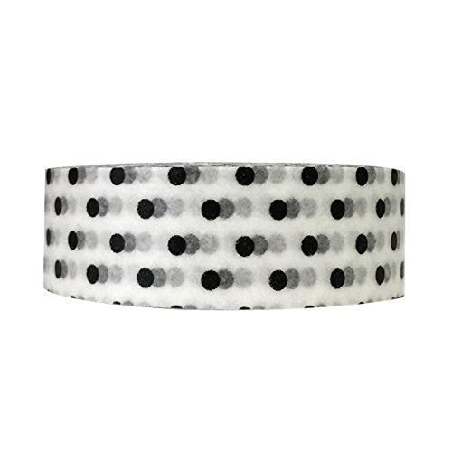 Wrapables Colorful Patterns Washi Masking Tape, Black and White Dots - size: 32.8084 Foot (Pack of 1)