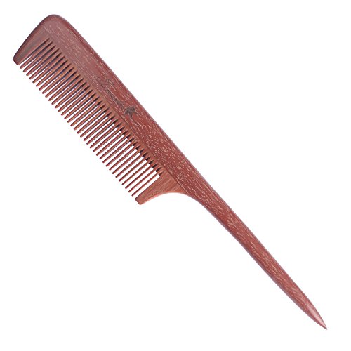 Breezelike Fine Tooth Hair Comb for Women, Wooden Tail Comb for Styling - color: Red Sandalwood