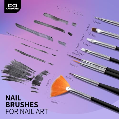 FANDAMEI Nail Art Tools, Nail Stuff, Nail Supplies, Nail Stand, Nail Brush - color: Black