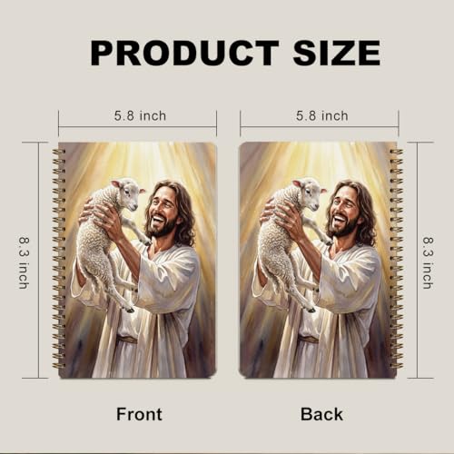 2 Pcs Jesus and Lamb A5 Spiral Notebook Journal, Christian Jesus Gifts - color: Multicolour 0180