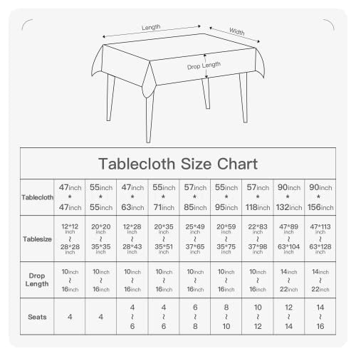 BALCONY & FALCON Rectangle Table Cloth Waterproof Beige 63"x47" - color: Beige, size: 63" x 47" (Rectangular)