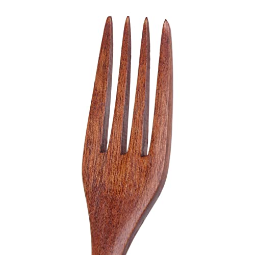 Wooden Cutlery Set, 3 PCS Wooden Spoon Fork Knife for Eating, Wooden Utensil Reusable Dinner Set with Case, Kitchen Flatware Set Travel Cutlery