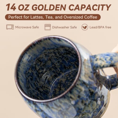 Stormy Coast Ceramic Mug, 14oz Reactive Glaze Mug, Gift for Him, Office - color: 14OZ - Stormy Coast · RESILIENCE