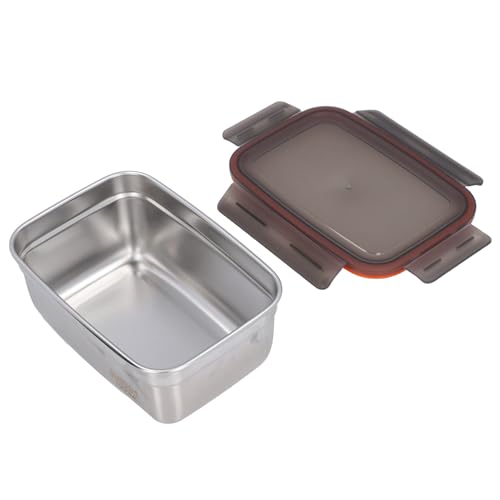 304 Stainless Steel Food Storage Container with Lid, Leak Proof Airtight Lunch Box, Reusable Lunch Box Containers Food Storage Box for Kitchen Freezer (1900ML) - color: 1900ML