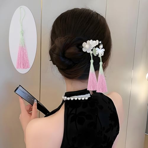 50Pcs 5 Inch Bulk Bookmark Tassel Kit for Graduation, Keychain(Green Pink) - color: Green&pink