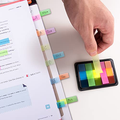 Golcellia 300 Pcs Transparent Sticky Tabs, Pop Up Page Markers for Books - color: Long Strip Base
