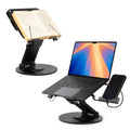 3 in 1 Laptop Stand for Desk, Book Stand & Phone Holder, Sky Black