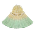 50Pcs 5 Inch Bulk Bookmark Tassel Kit for Graduation, Keychain(Beige Green) - color: Beige&green
