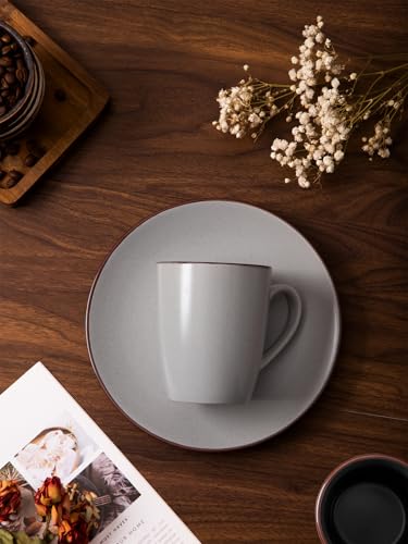 famiware Venus Coffee Mugs Set of 6, 13 oz Ceramic Stoneware Mug Cup Set - color: Ligth Gray, size: 6pcs