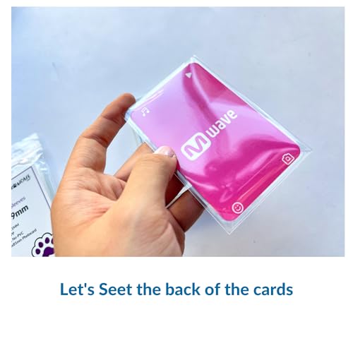 MEOWCAFE Premium CPP Card Sleeves in Box Design, Strong, Thick, High Clarity Kpop Photocard Sleeve, 100 Sleeves (61x91mm (100 Micron)) - size: 61x91mm (100 Micron)
