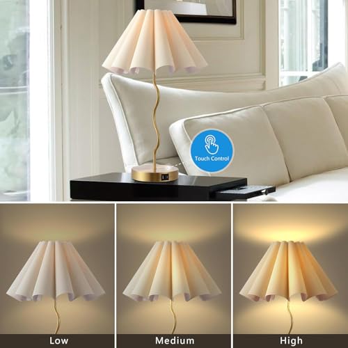 EOEYYOYB Table Lamps for Bedroom Living Room Gold Lamps Set of 2 Modern Touch Dimmable Lamp for End Table Bedside Night Stand Gold Lamp - color: Gold 2 Set
