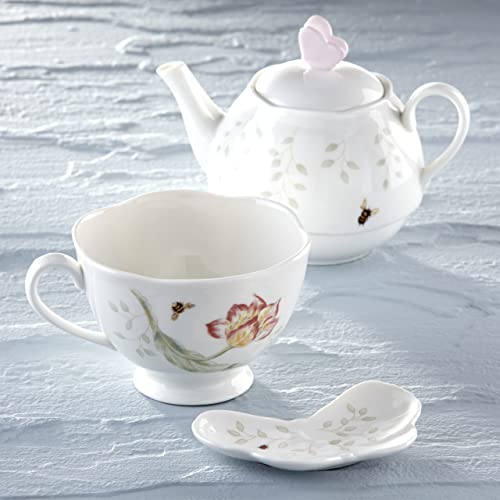 Lenox 6083927 Butterfly Meadow Teapot with Lid, White - style: Teapot with Lid, White