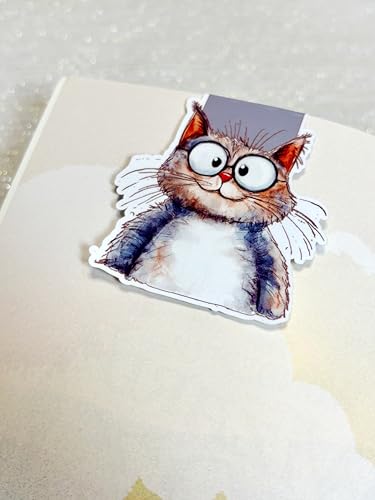 creates Magnetic Bookmark For Reading Journals Planners Scrapbooking Office Supplies Cute And Funny Bookmark For Bookworms Matte Laminate Double Sided Handmade (Quirky Cat) - color: Quirky Cat
