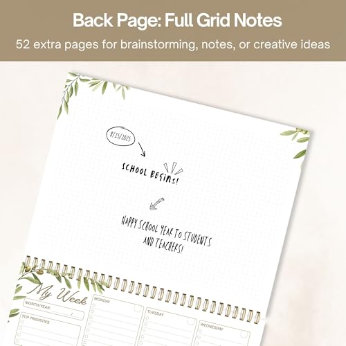 Undated Weekly Planner Notepad, 8.5" x11", 52 Weeks, Sage Green - color: Sage Green