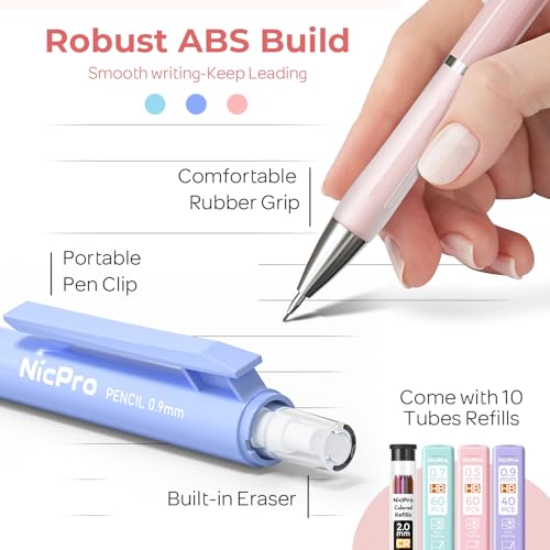 Nicpro 38PCS Aesthetic School Supplies, Pastel Mechanical Pencil Set - size: 38 PCS