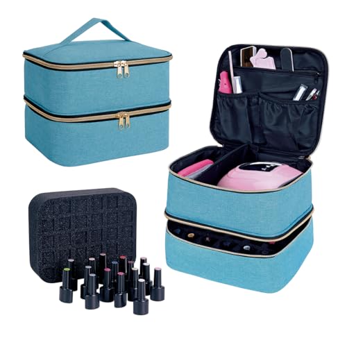 Nail Polish Organizer Holds 30 Bottles (15 ml/0.5 floz),Light Green - color: Light Green