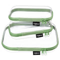 YQBRAO 4-Piece Clear Hard Shell Zipper Case Set, 1M 3S, Green - color: Green, size: M+3S