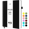 RETTACY Spiral College Ruled Notebook, 300 Pages, A5 Size (5.7" x 8.2") - color: Black, size: 5.7" x 8.2"