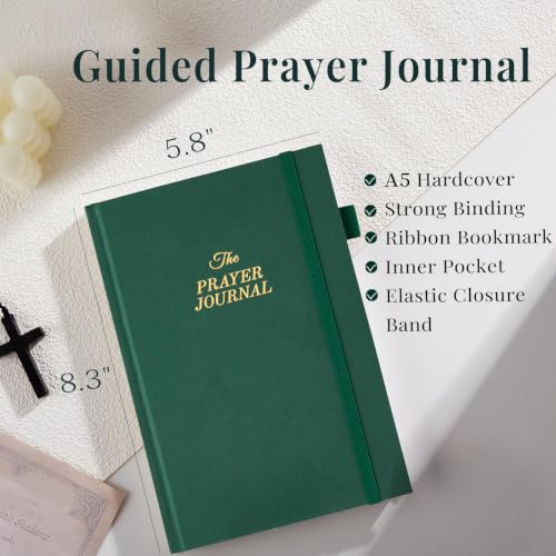 JUBTIC Prayer Journal for Women, Bible Journal with Scripture, Dark Green - color: Dark Green
