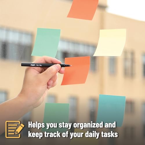 Mr. Pen- Sticky Notes, 3"x3", 12 Pads, 600 Sheets, Retro Colors - color: Retro