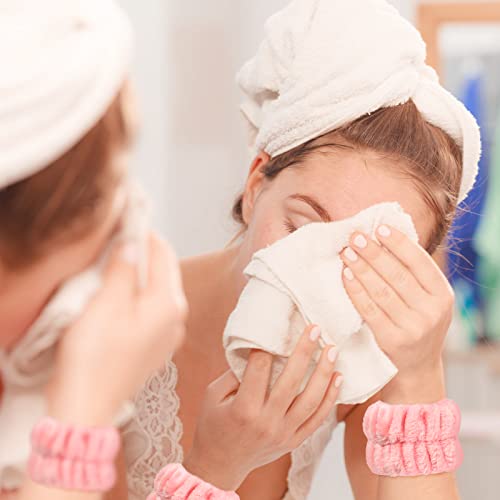 Chuangdi 4 Pairs Wrist Bands for Washing Face Microfiber,Pretty Colors - color: Pretty Colors