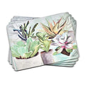 Pimpernel Succulent Placemats, Set of 4 (15.7" x 11.7") – Cork-Backed Rectangles with Modern Green Botanical Design, Heat & Stain Resistant Lacquer Finish, Dining Mats & Surface Protectors - size: 15.7" x 11.7" Rectangular, style: Succulents