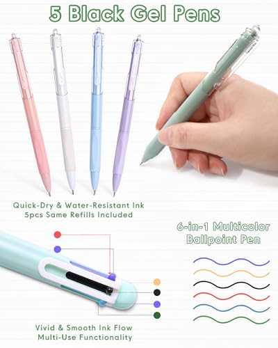 XKDOUS 54 Pcs Pencil Case with Supplies, Cute Aesthetic Stationery Set - color: Green