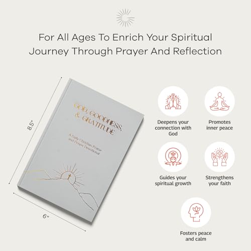 Christian Devotional Journal - God, Goodness & Gratitude - 2026 Faith-Based Gratitude and Prayer Journal for Daily Prayers, Bible Study, and Spiritual Growth - White Leather Hardcover - color: White