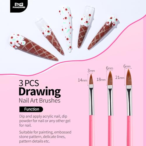 FANDAMEI Nail Art Pens, Nail Art Tools, Nail Design Tools, Nail Stuff - color: Pink