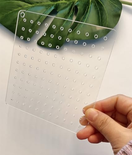 Acrylic Sashiko Stencil,Sashiko Embroidery Pattern,Quilt Stitch Mold,Small Needle Embroidery for Manual DIY Tool Template (Dots 1cm) - style: Dots 1cm