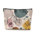 Boho Makeup Bag, Abstract Geometric Leaf Makeup Organizer Cosmetic Bags - color: BohoLeaf01