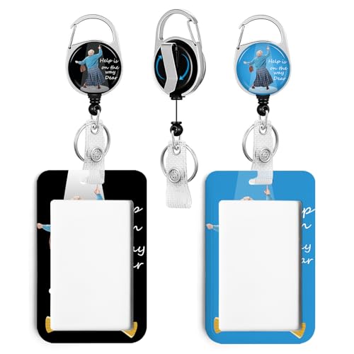 2 Pack Help is on the Way ID Badge Holder with Clip Badge Reels - color: 2 Pack-help is on the Way